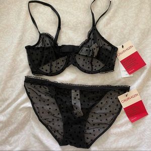 calvin klein flocked hearts bra and panty set
